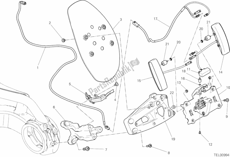 Tutte le parti per il Portatarga del Ducati Diavel Xdiavel USA 1260 2016